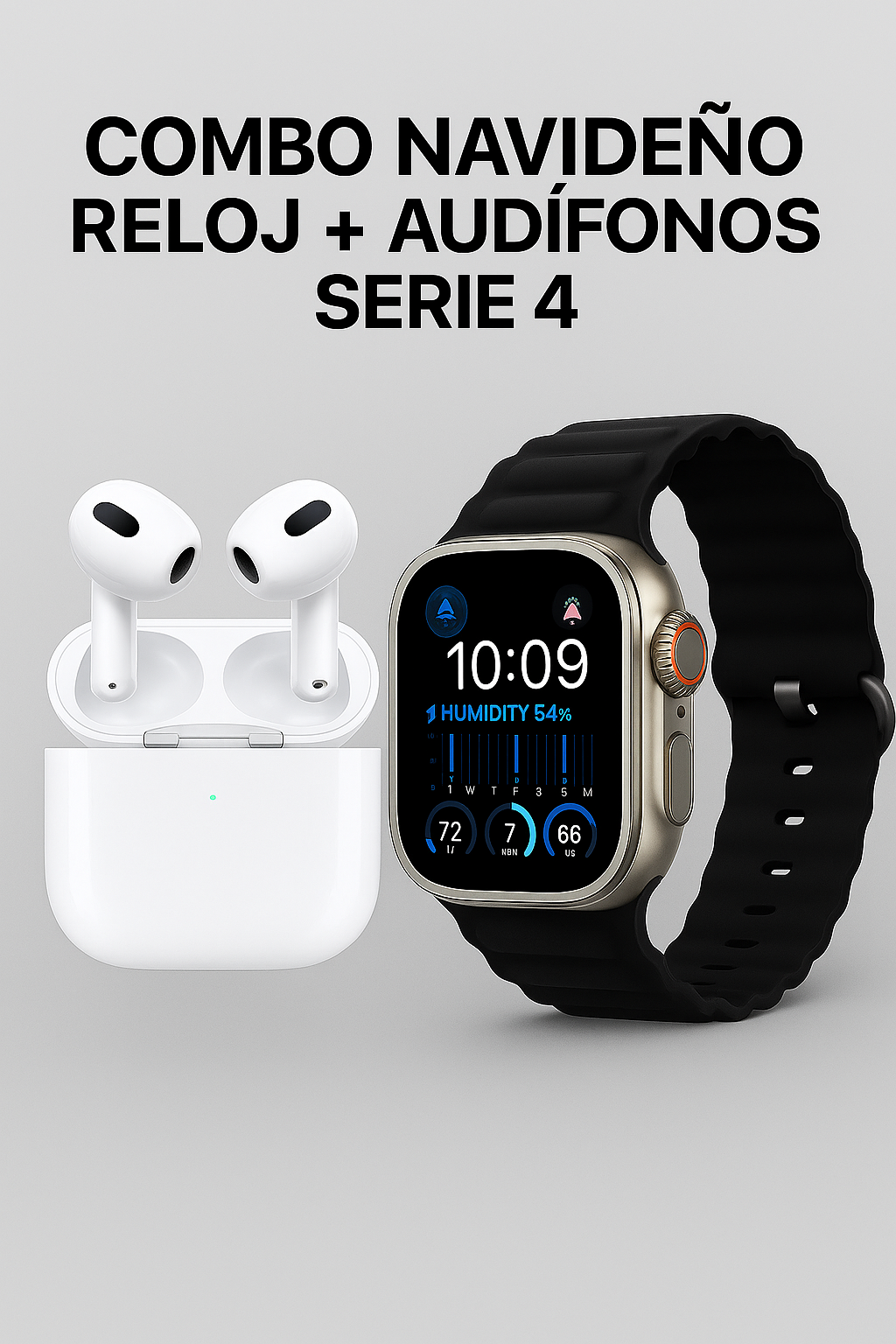 COMBO SMARTWATCH +AIRPODS SERIE 4 | TU COMBO NAVIDEÑO