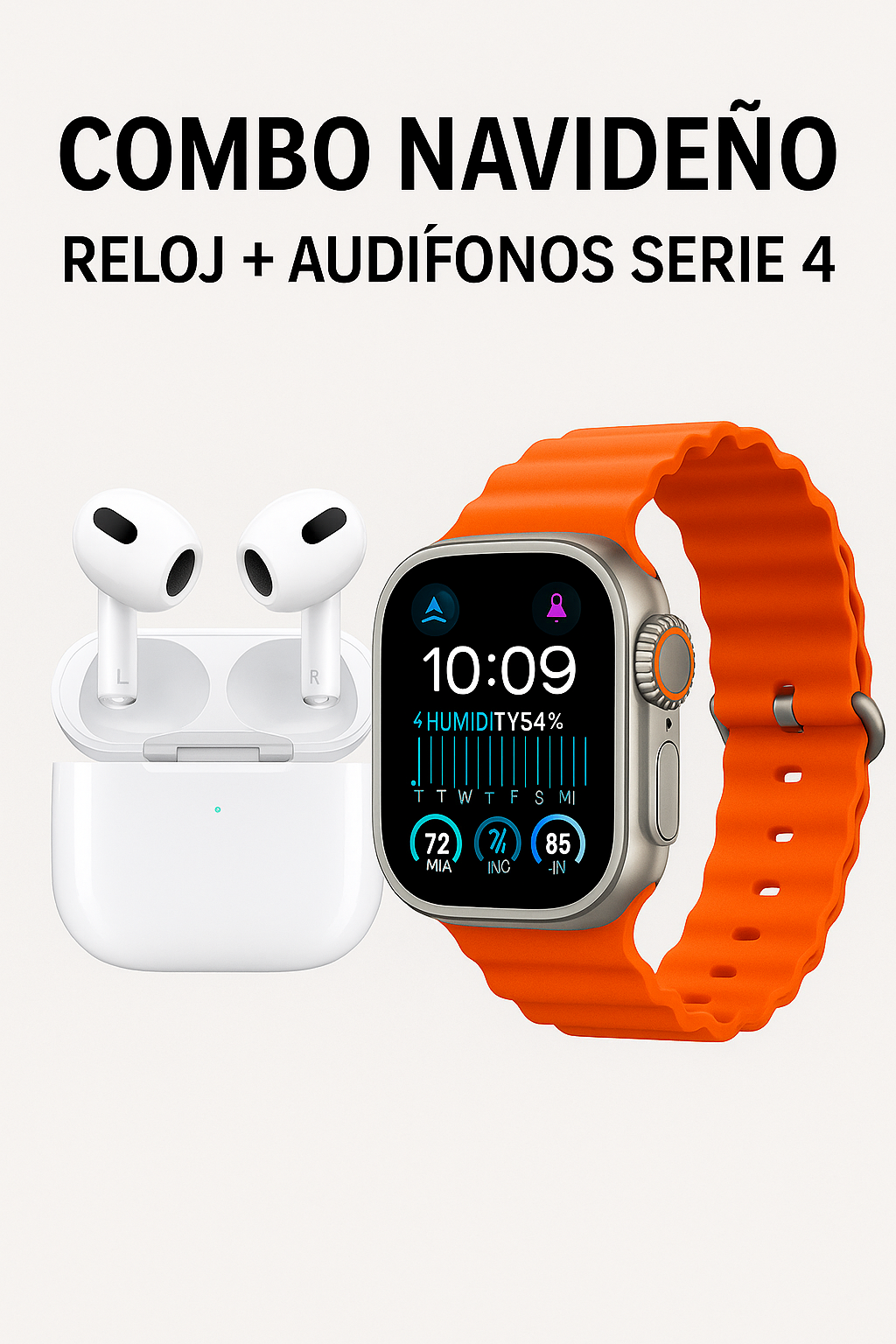 COMBO SMARTWATCH +AIRPODS SERIE 4 | TU COMBO NAVIDEÑO